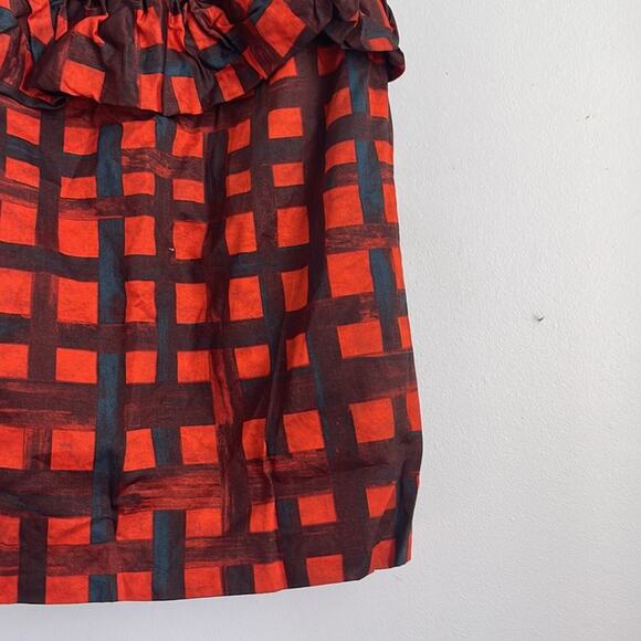 J. Crew Crewcuts cotton sleeveless plaid peplum ruffle dress sz 8 - Picture 3 of 7